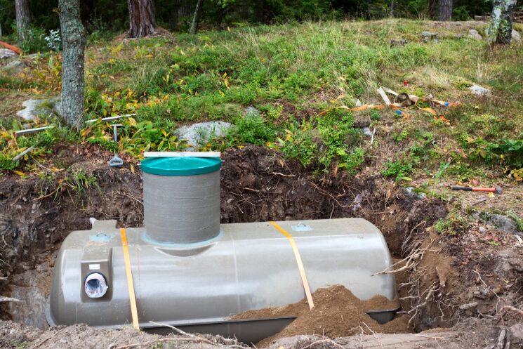 Septic system installation on a wooded property in the Troutman, NC service area